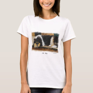 Driekleurige ruw collie-cadeaus t-shirt