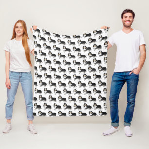Driekleurige Shetland Sheepdog Cartoon Hond Patroo Fleece Deken