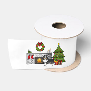 Driekleurige Shetland Sheepdog Hond In Een Kerst K Lint