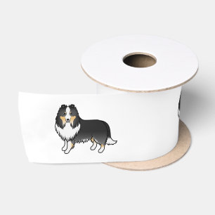 Driekleurige Shetland Sheepdog Sheltie Cartoon Hon Lint
