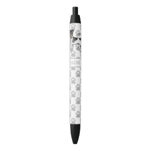 Driekleurige Smooth Fox Terrier Mooie Hond & Naam Zwarte Inkt Pen