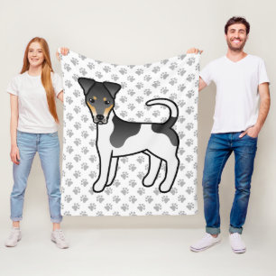 Driekleurige Smooth Fox Terrier Schattige Cartoon Fleece Deken