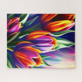 Driekleurige tulp bloeit, puzzel (Horizontaal)