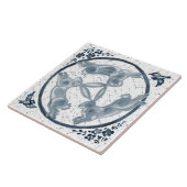 drieknoppenkonijn - Trioblauw en witte vloed Tegeltje (Zijkant)