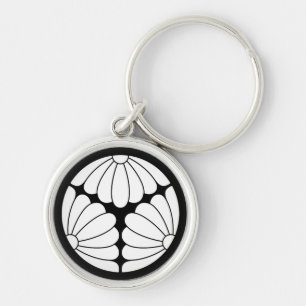 Drieledige chrysanten sleutelhanger
