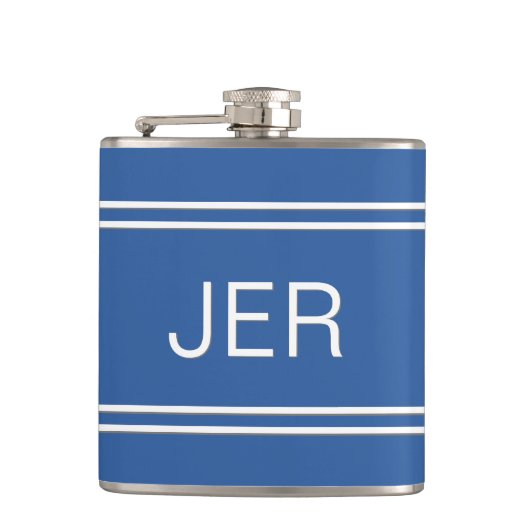 Drieletter initials gemonogrammeerde drank Royalbl Heupfles (Voorkant)