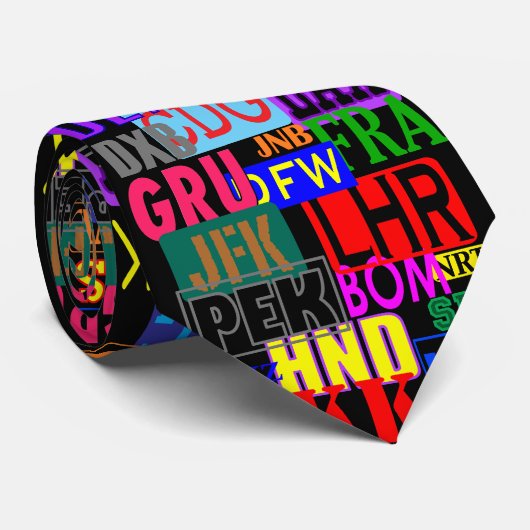 Drieletterige drieletterige luchthavencodes stropdas (Opgerold)