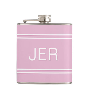Drieletterige initiaal Monogram Drink Pink Heupfles