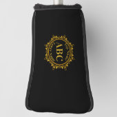 Drieletterige monogram en naam in Gold Circle Lijs Golfheadcover (Draai 90)