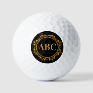 Drieletterige monogram in Gold Circle Lijst Golfballen