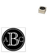 Drieletterige monogram verzegeling rubberstempel (Gestempeld)