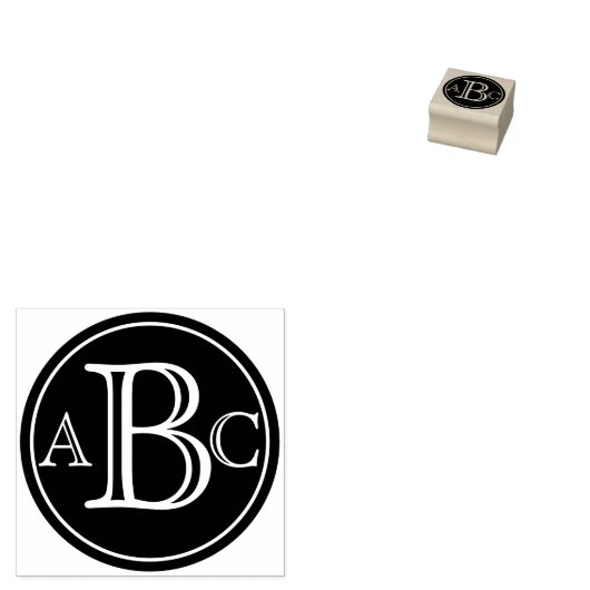 Drieletterige monogram verzegeling 	rubberstempel (Gestempeld)