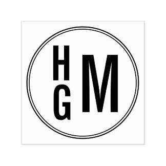Drieletterige monogram zelfinkend stempel