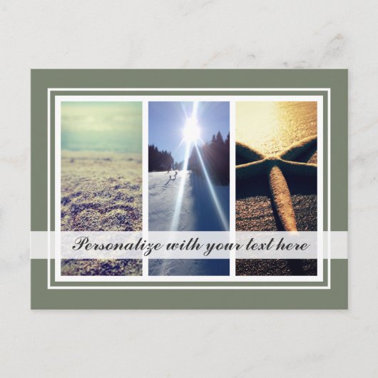 Drieluik 3 foto collage sjabloon Vakantie briefkaa (Voorkant)