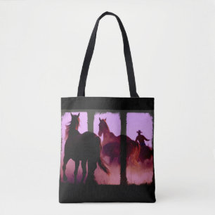 Drieluik met het verzamelen van wilde paarden draagtas