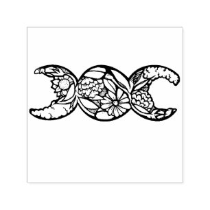 Driemaal Maan Godin Symbool Bloem Zelfinktende Stempel