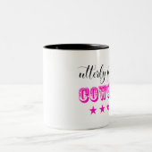 Driemaandelijks Fabulous "COWGIRL" Tweekleurige Koffiemok (Center)