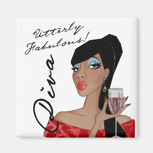 Driemaandelijks Fabulous Diva van een Magnet Magneet (Voorkant)