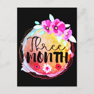 Driemaands oud Baby-steenetiket Briefkaart