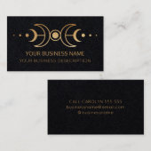 Driemaands zwarte en gouden maan visitekaartje (Voorkant / Achterkant)