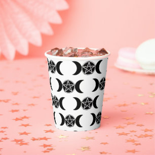Driemaane Godin Pentakel Pentagram Feest Papieren Bekers