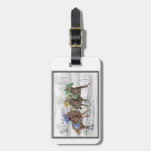 Driepaarse razen - nek en nek bagagelabel (Voorkant verticaal)