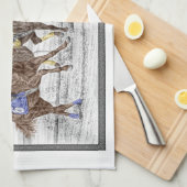 Driepaarse razen - nek en nek theedoek (Quarter Fold)