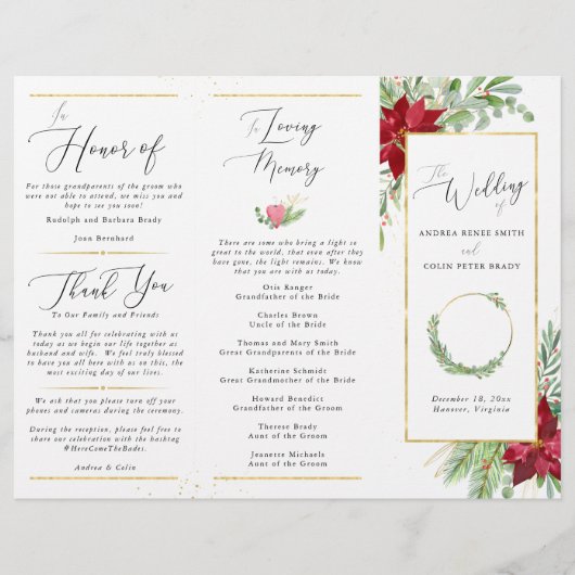 Driepanelenprogramma voor kerstfeestdagen (Voorkant)