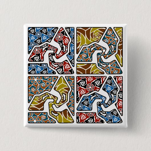 driepijlen met driepuntsachtergrond vierkante button 5,1 cm (Voorkant)