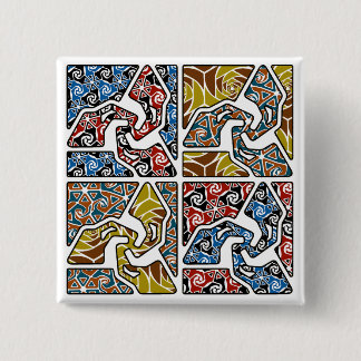 driepijlen met driepuntsachtergrond vierkante button 5,1 cm