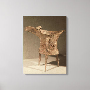 Driepodig 'chueh'-vat voor de verwarming van wijn canvas afdruk