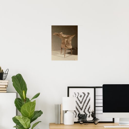 Driepodig 'chueh'-vat voor de verwarming van wijn poster (Thuiskantoor)