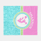 driepuntskleurenkleur met Aqua Tile Fleece Deken (Voorkant (Horizontaal))