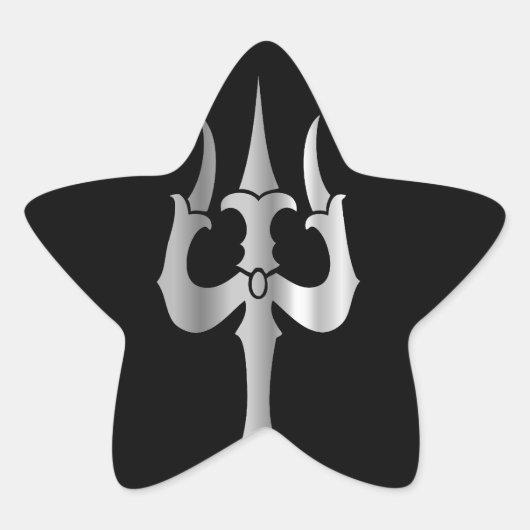 Drietand van Heer Shiva- Hindoeïsme Ster Sticker (Voorkant)