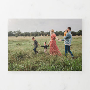 Drievoudig 4 Monogram voor Waterverf met kerstkaar Drieluik Wenskaart