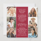 Drievoudig Afstuderen Fotocollage Rood & Wit Gewri Aankondiging (Achterkant)