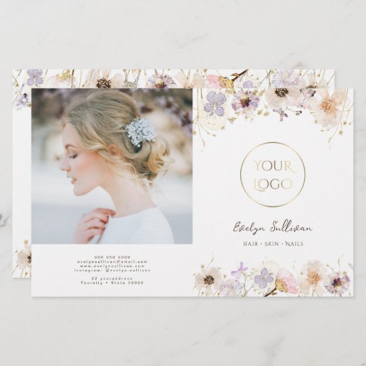 Drievoudig bloemen tweevoudig brochure (Voorkant / Achterkant)