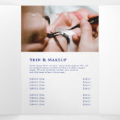 Drievoudig brochure voor parelblauw marmerontwerp drieluik kaart (Binnenkant midden)