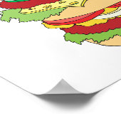 drievoudig decibel hamburger poster (Hoek)