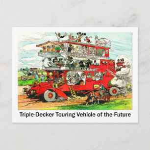 Drievoudig decker Touring Vehicle of the Future Briefkaart