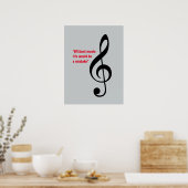 drievoudig gekleurd decor, muziek_note poster (Keuken)