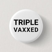 Drievoudig gevaxxed zwart wit, eenvoudige moderne  ronde button 3,2 cm (Voorkant)