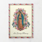 Drievoudig Guadalupe-Rozen katholieke begrafenis M Drieluik Kaart (Cover)