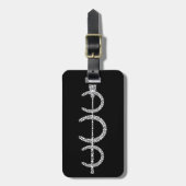 Drievoudig Hoefijzer Bagagelabel BLACK (Voorkant verticaal)