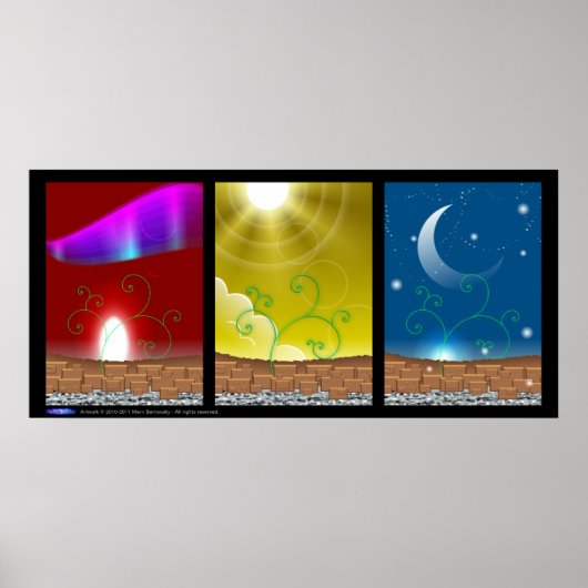Drievoudig landschap poster (Voorkant)