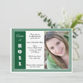 Drievoudig Lijst Afstuderen (groen en wit) Kaart (Staand voorkant)