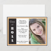 Drievoudig Lijst Afstuderen (zwart en oranje) Kaart (Voorkant / Achterkant)