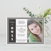 Drievoudig Lijst Afstuderen (zwart-wit) Kaart (Staand voorkant)