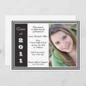 Drievoudig Lijst Afstuderen (zwart-wit) Kaart (Voorkant / Achterkant)