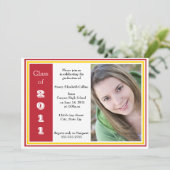 Drievoudig Lijsten Afstuderen (rood en goud) Kaart (Staand voorkant)